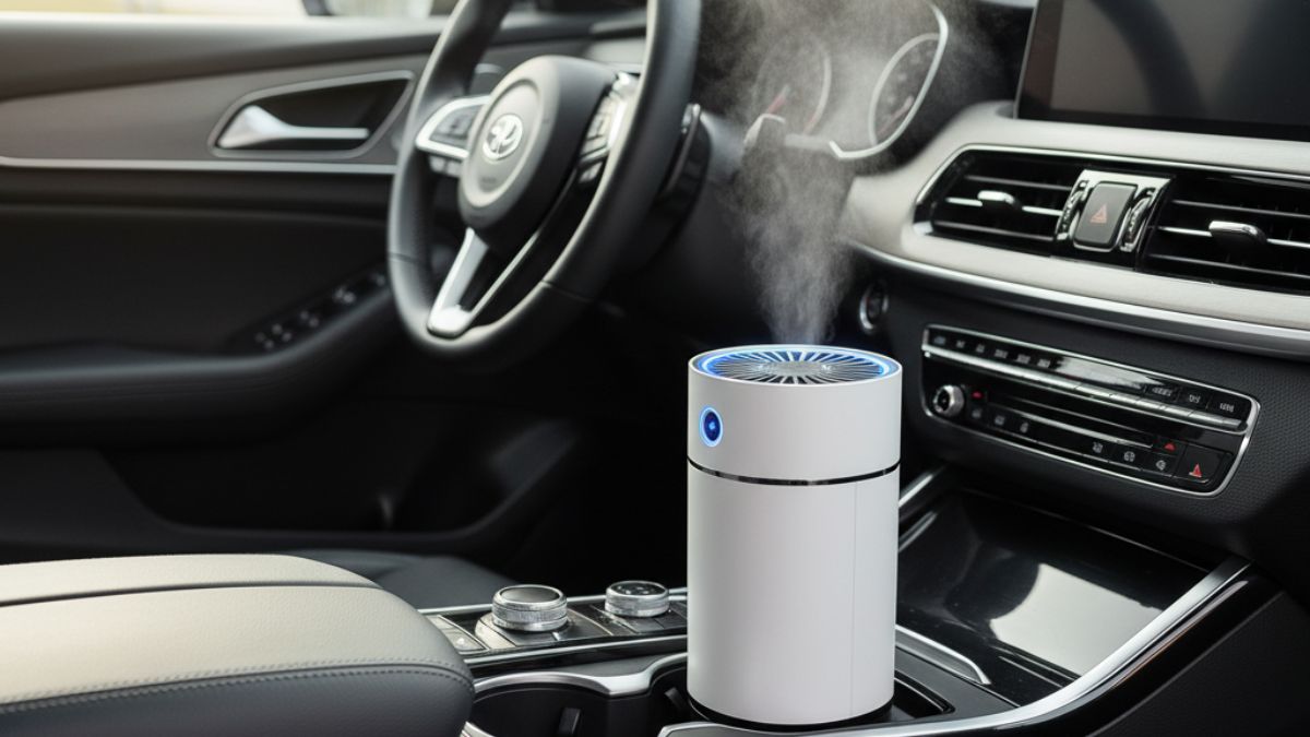 Car interior with air purifier